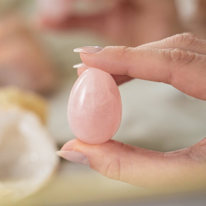 Sada Yoni Egg z růženínu bez dírky, velikost XS, S, M