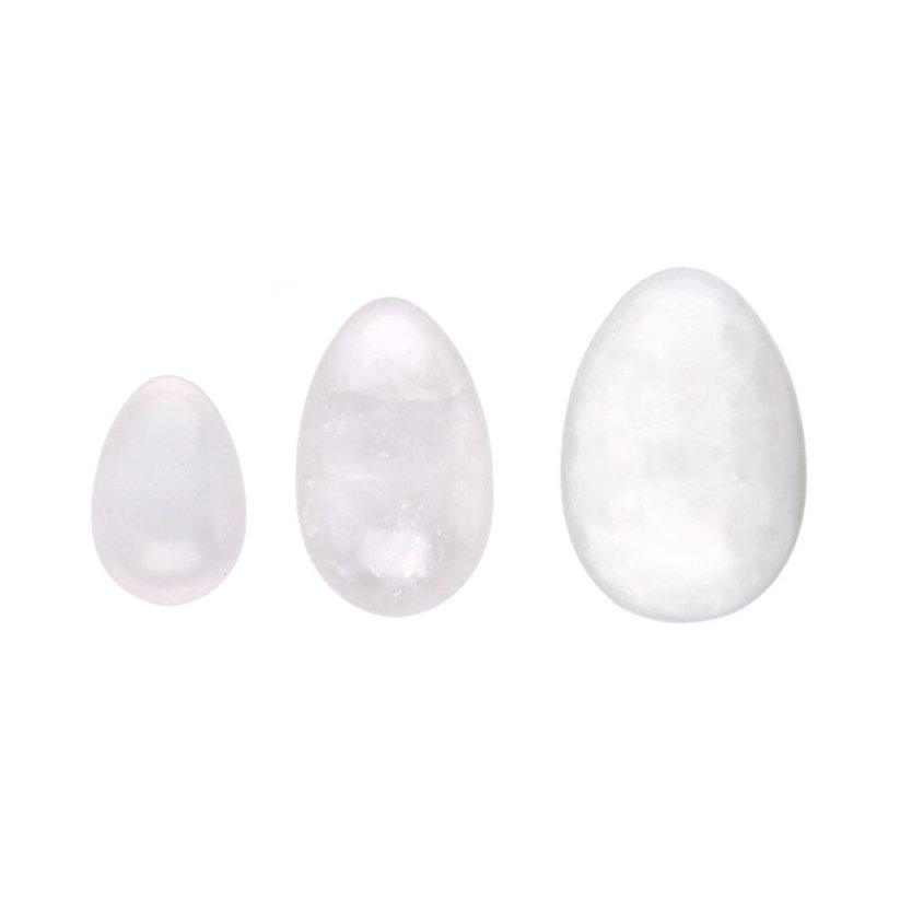 Sada Yoni Egg z křišťálu bez dírky, velikost XS, S, M
