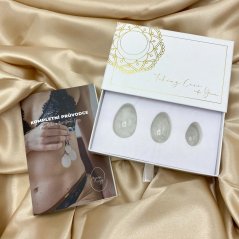 Sada Yoni Egg z křišťálu bez dírky, velikost XS, S, M