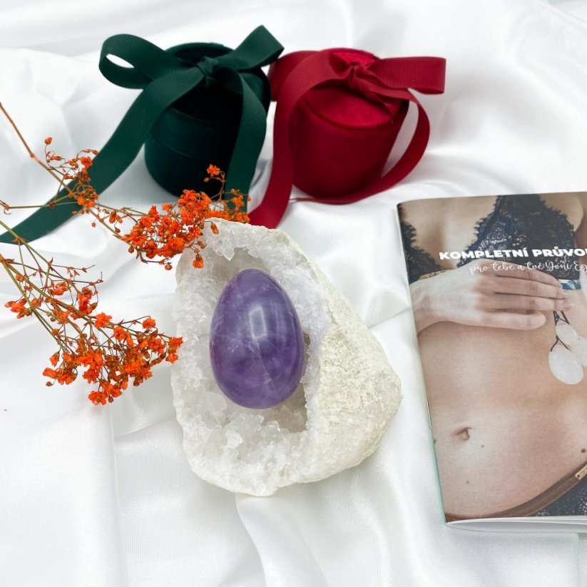 Křišťálová geoda vhodná pro nabíjení Yoni egg, 374 g