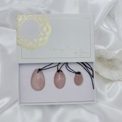 Sada Yoni Egg z růženínu s dírkou, velikost XS, S, M