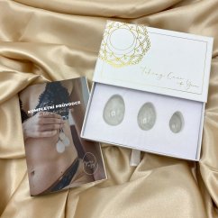 Sada Yoni Egg z křišťálu bez dírky, velikost XS, S, M